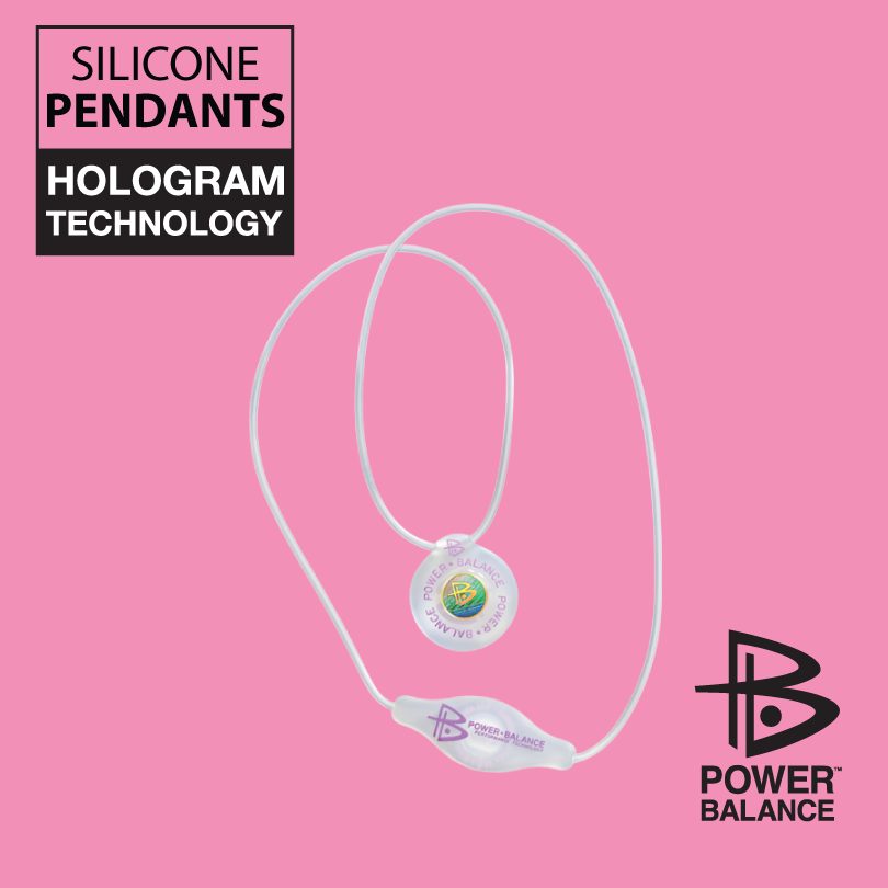 Silicone Pendant - Clear with Fuschia Lettering